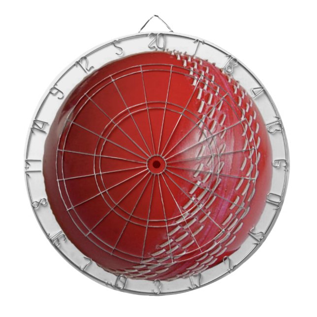 Cricket Ball Red Customise With Your Name Dartboard (Front)