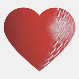 Cricket Ball Red Customise With Your Name Heart Sticker