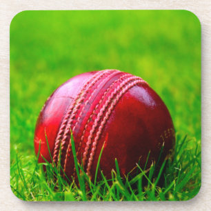 Cricket Ball Sport Personalise it With Text Coaster