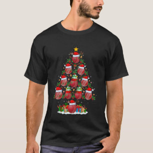 Cricket Balls Christmas Tree Lights Funny Sports P T-Shirt