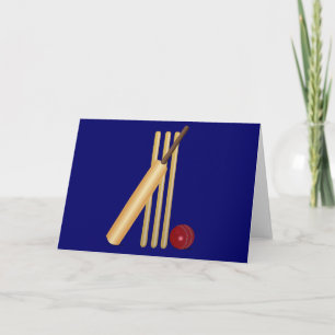 Cricket bat and ball card