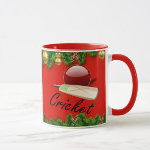 Cricket bat and ball, Christmas, Mug