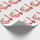 Cricket Bat and Ball Kids Birthday Wrapping Paper<br><div class="desc">This design has an illustration of a cricket bat,  wickets and ball. The ball has been hit for six. The design can be customised with a cricket loving child's birthday age and name. A personalised cricket design for kids birthday parties.</div>