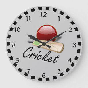 Cricket bat and ball, popular design large clock