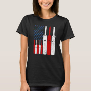 Cricket Bats American Flag T-Shirt