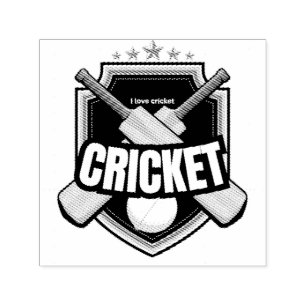 Cricket Bats with ball and written text Self-inking Stamp