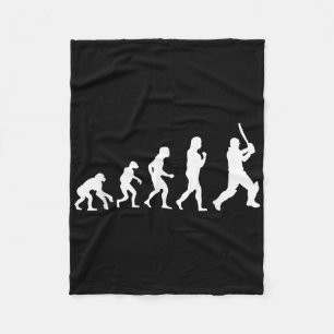Cricket Batsman Evolution For Cricketer Players Fu Fleece Blanket