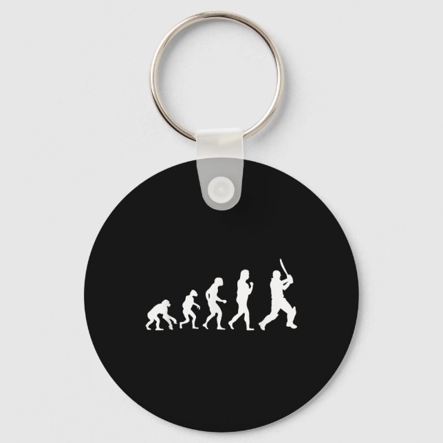Cricket Batsman Evolution For Cricketer Players Fu Key Ring (Front)