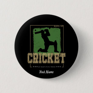 Cricket Batsman Vintage Pitcher Player Coach 6 Cm Round Badge