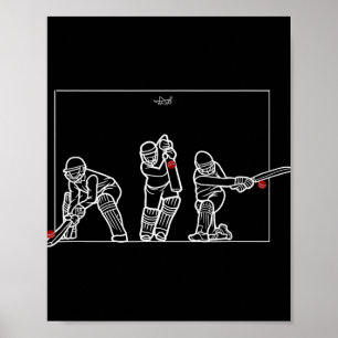 Cricket Batting Funny Cricket Fan Gift Cricket  Poster