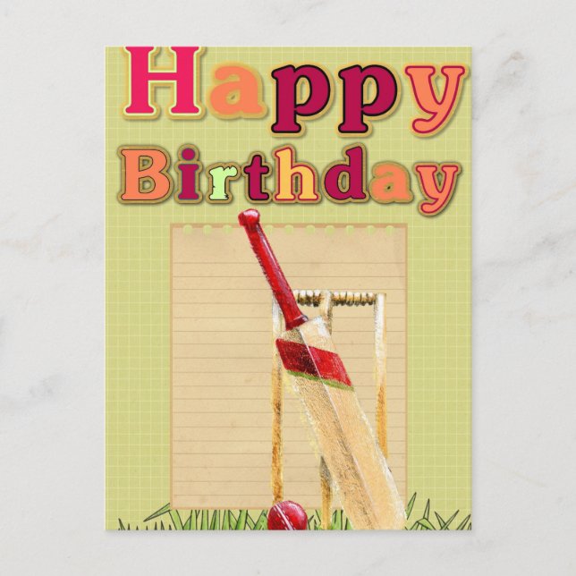 Cricket birthday card (Front)