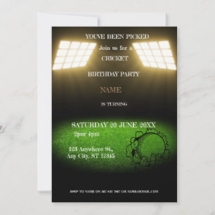 Cricket Birthday Party Sports Invitation
