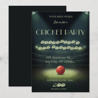Cricket Birthday Party Sports Invitation