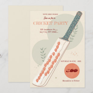 Cricket Birthday Party Sports Invitation