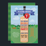 Cricket Birthday Party Sports Winner Match Invitation<br><div class="desc">Cricket Birthday Party Invitation. Perfect for any age. Simply change the text to suit your party. Back print included.</div>