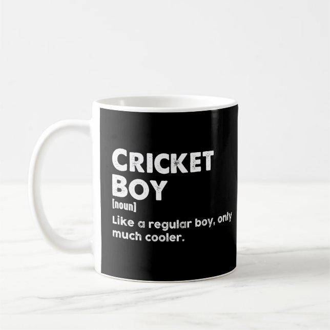 Cricket Boy Funny Definition Cricket Lover Coffee Mug (Left)