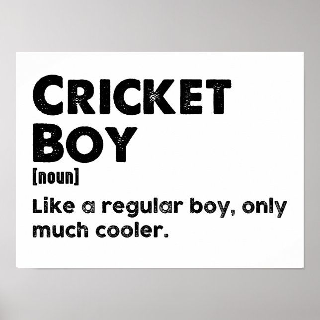 Cricket Boy Funny Dictionary Definition  Poster (Front)