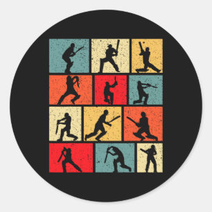Cricket Boys Kids Youth Men Classic Round Sticker
