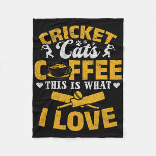 Cricket Cats Coffee This Is What I Love - Cricket Fleece Blanket