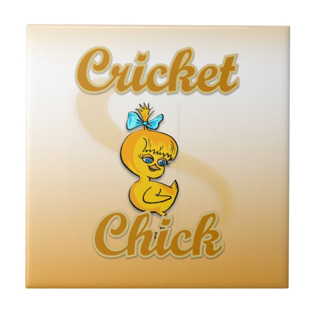 Cricket Chick Ceramic Tile (Front)