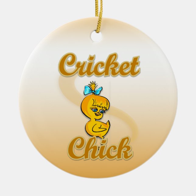 Cricket Chick Ceramic Tree Decoration (Front)