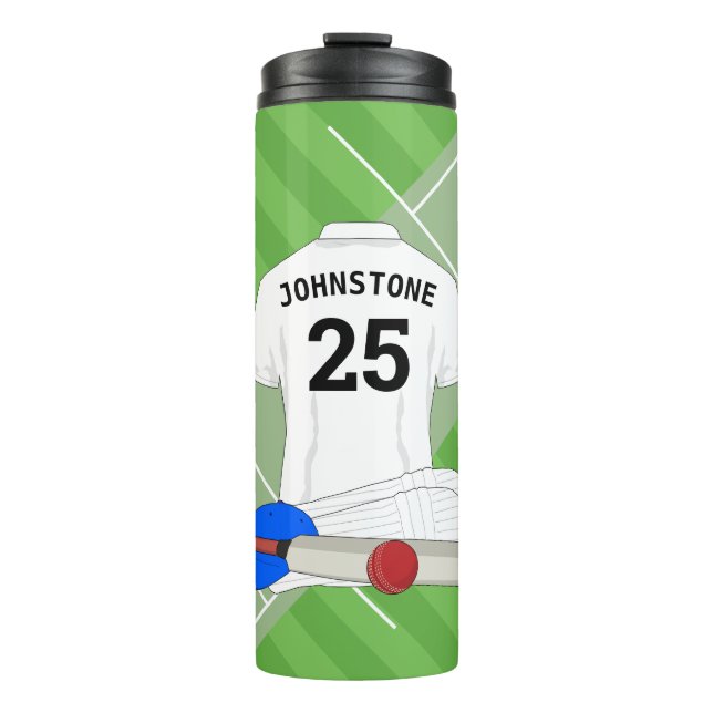 Cricket club fan/player  thermal tumbler (Front)
