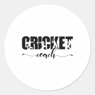 Cricket Coach Classic Round Sticker