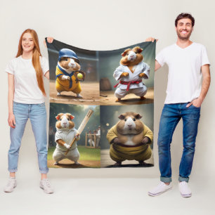 Cricket Craze: The Guinea Pigs Big Match Fleece Blanket