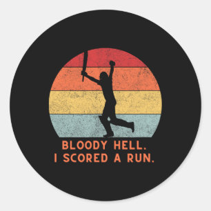 Cricket Cricketer Funny Sports Humour Cricketers A Classic Round Sticker