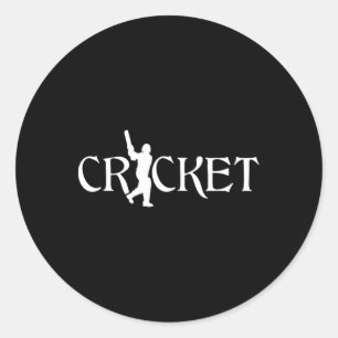 Cricket Cricketing Cricket Sport Cricket Player 1  Classic Round Sticker