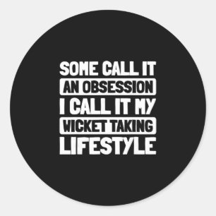 Cricket Cricketing Umpire Bowler - Tsman Cricketer Classic Round Sticker