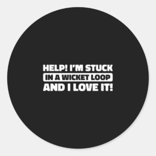 Cricket Cricketing - Umpire Bowler Tsman Cricketer Classic Round Sticker