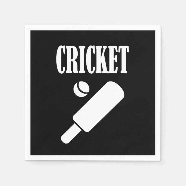 Cricket Cusomize Personalise Name, Number or Team Napkin (Front)