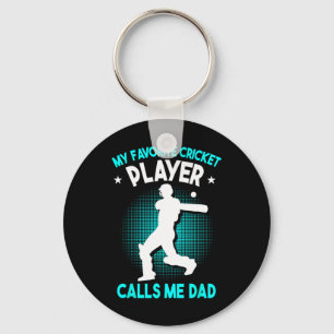 Cricket Dad Cricket Player Key Ring