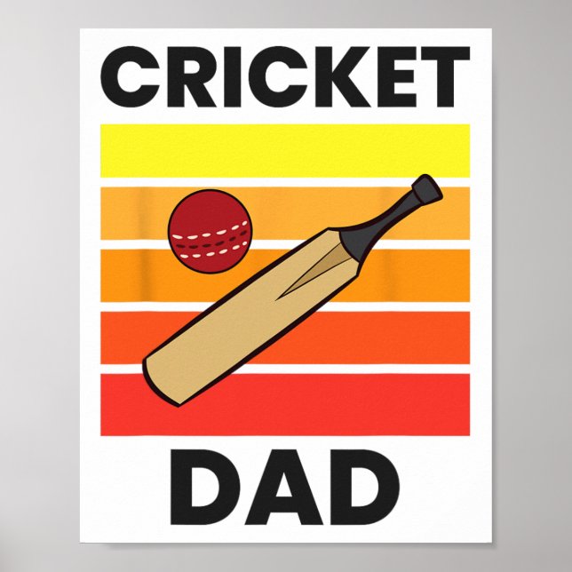 Cricket Dad Funny Cricket Father  Poster (Front)