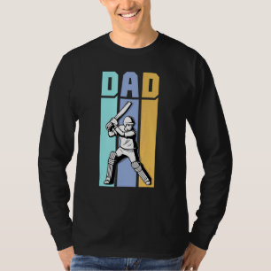 Cricket Dad Sport Jersey Cricket Ball Shoes Father T-Shirt