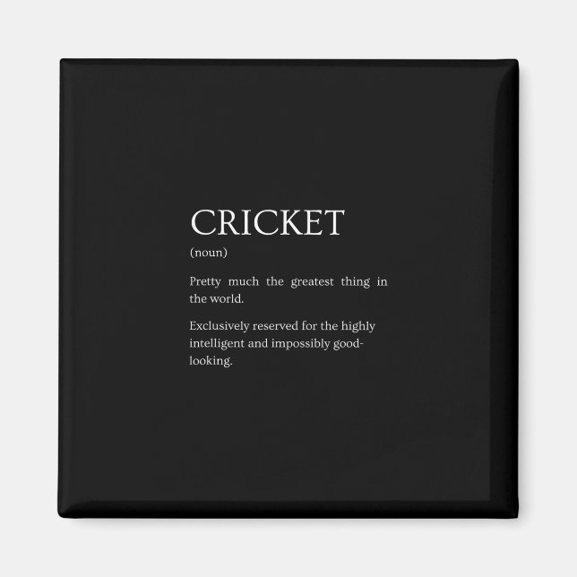 Cricket Definition - Funny Sarcastic Cricket Expla Magnet (Front)