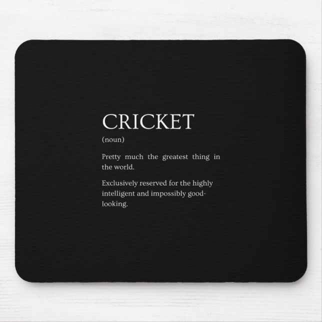 Cricket Definition - Funny Sarcastic Cricket Expla Mouse Pad (Front)