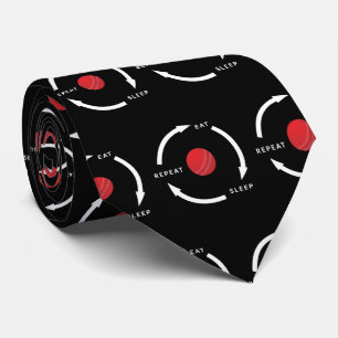 Cricket Eat Sleep Repeat Sports Fan Saying Tie