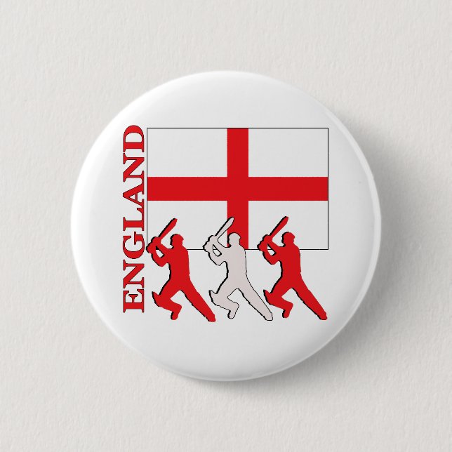 Cricket England 6 Cm Round Badge (Front)