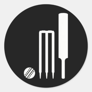Cricket Equipment Classic Round Sticker