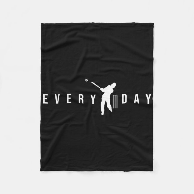 Cricket Every Day Motivation Funny Cricketer Dad  Fleece Blanket (Front)