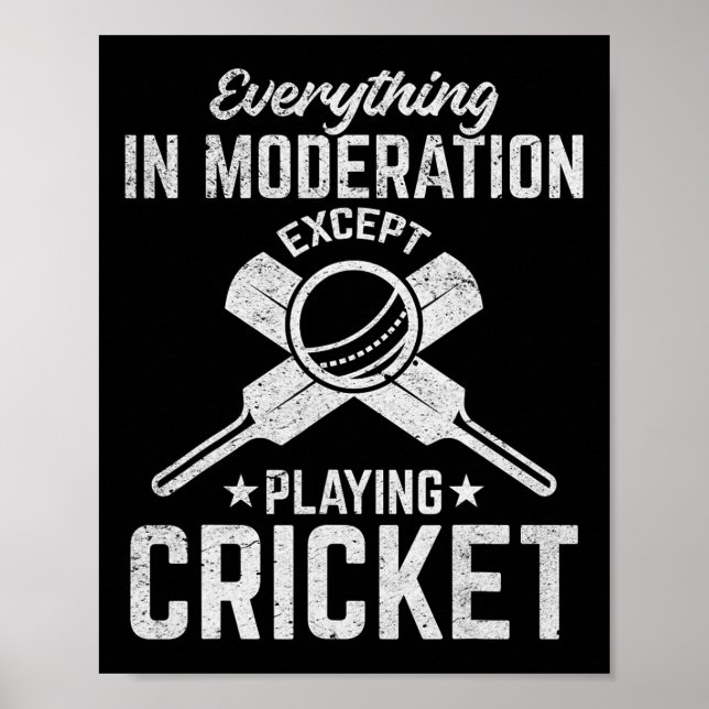 Cricket - Everything In Moderation Except Playing  Poster (Front)