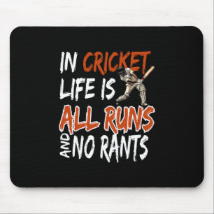 Cricket Fan Apparel Pionate Cricket Player Cricket Mouse Pad