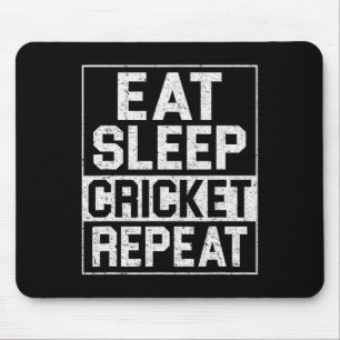 Cricket Fan Lover Shirt Eat Sleep Cricket Repeat F Mouse Pad