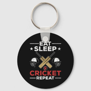 Cricket Fans Cricket Lovers Eat Sleep Cricket Play Key Ring