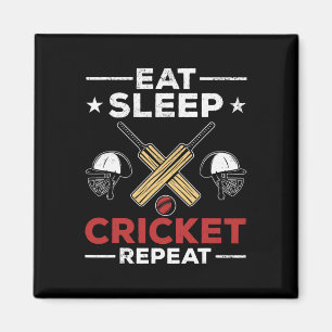 Cricket Fans Cricket Lovers Eat Sleep Cricket Play Magnet