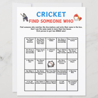 Cricket Find Someone Who Game