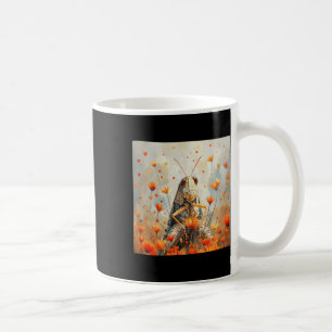 Cricket Flowers With Hearts Around Boho Style Grap Coffee Mug