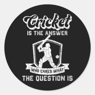 Cricket Funny It's The Answer Graphic For Player Classic Round Sticker